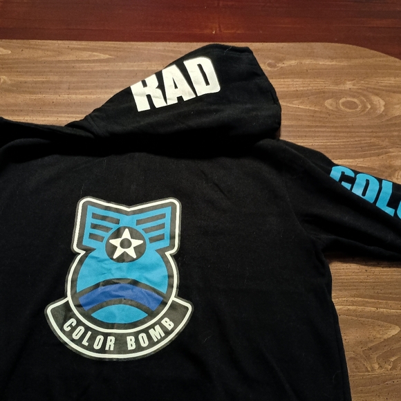 COLOR ME RAD HOODIE - XL // Zip-Up Sweater Comfy Rainbow Color Bomb Jacket - Picture 8 of 10